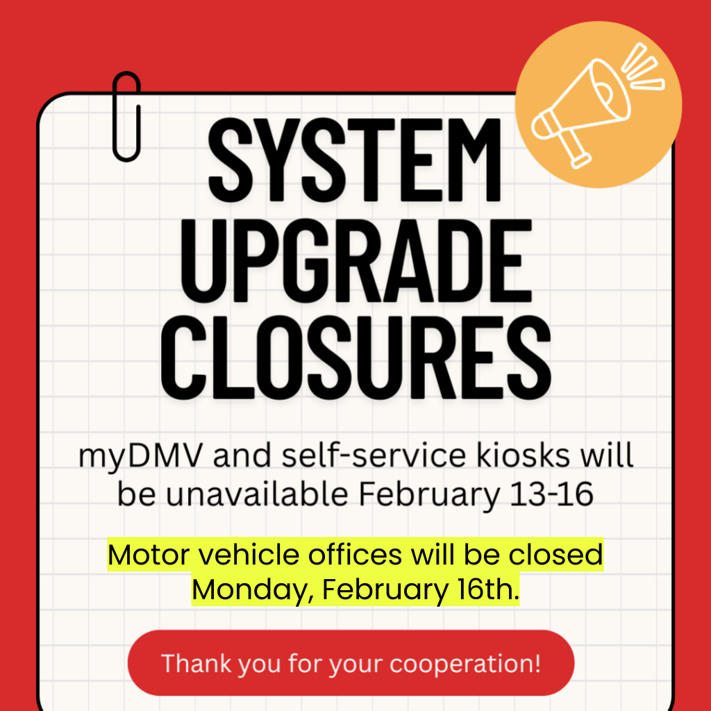 A flyer that says the Clerks Office will have limited service during Feb. 13th-17th