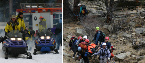 Search and Rescue Team Evacuating a Patient