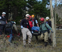 Search and Rescue Team Carrying Patient
