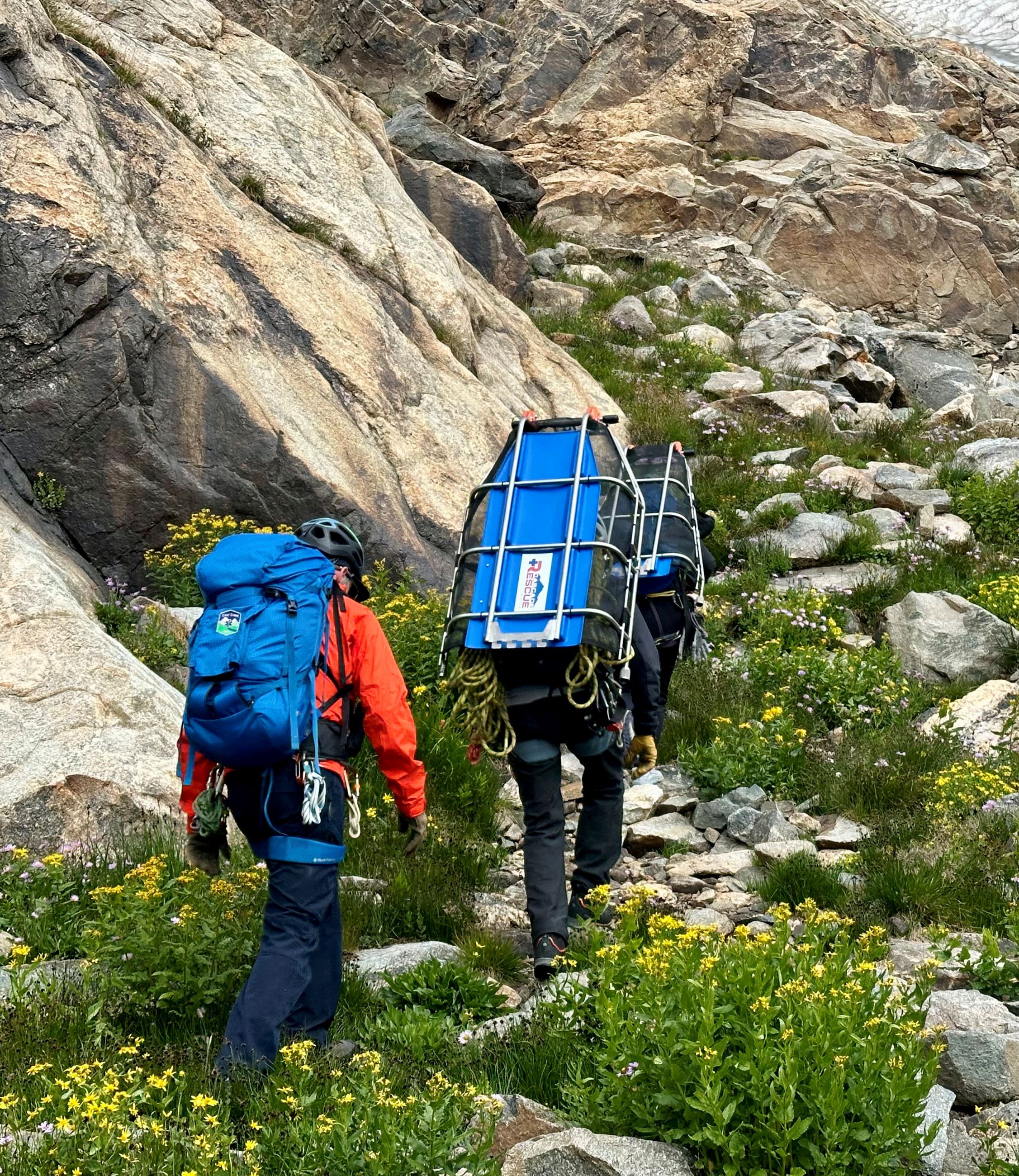 Clear Creek EMS Paramedic Scaling mountainsides to as they train to rescue those in need.